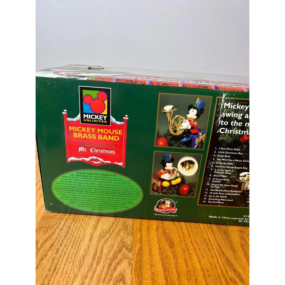 1995 Mr Christmas Mickey Mouse Brass Band Disney Animated Complete Box Works